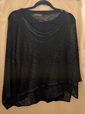 Nally & Millie Black Sheer Lightweight Pullover